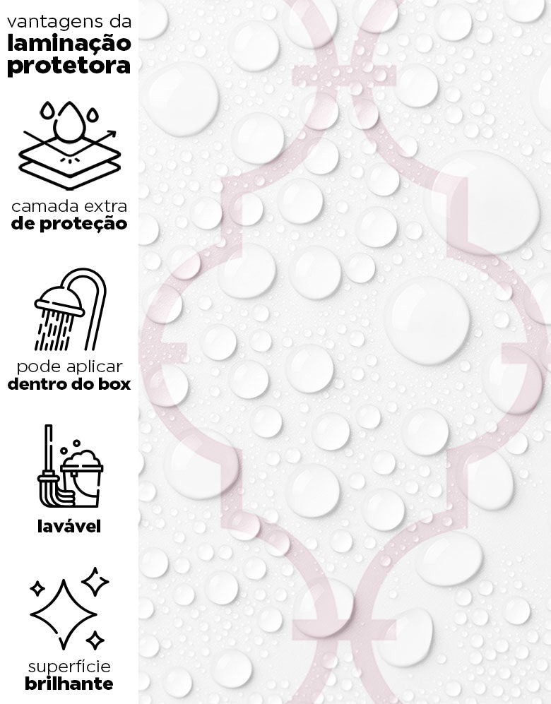 KIT DE 3 ROLOS - 3,00m x 50cm - Papel de Parede Adesivo Aurora Rosa