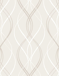 KIT DE 4 ROLOS - 3,00m x 50cm - Papel de Parede Adesivo Fine Lines Bege