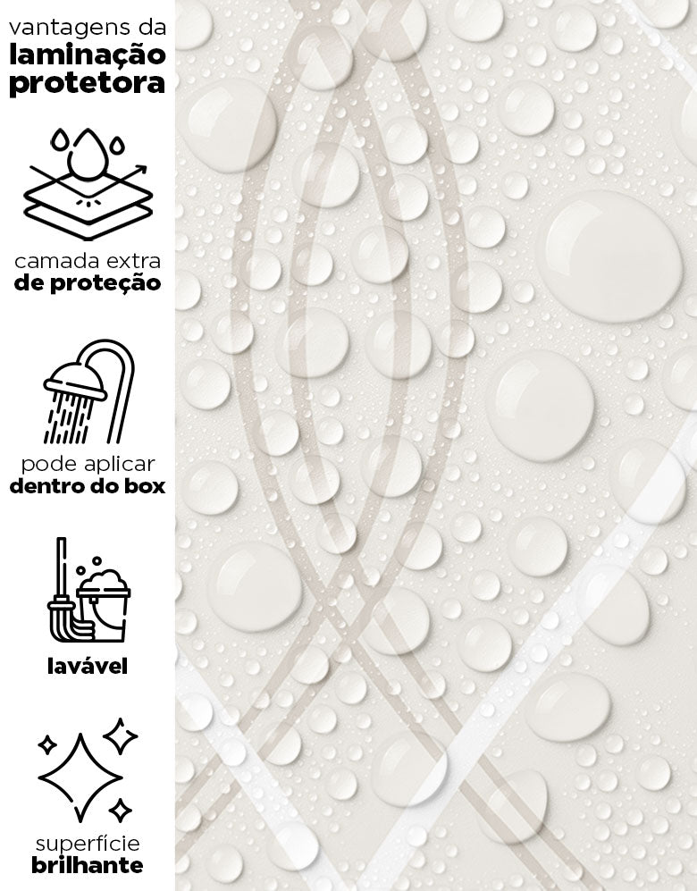 KIT DE 4 ROLOS - 3,00m x 50cm - Papel de Parede Adesivo Fine Lines Bege