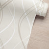 KIT DE 4 ROLOS - 3,00m x 50cm - Papel de Parede Adesivo Fine Lines Bege