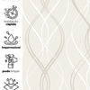 KIT DE 4 ROLOS - 3,00m x 50cm - Papel de Parede Adesivo Fine Lines Bege