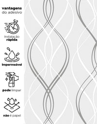 Papel de Parede Adesivo Fine Lines Cinza