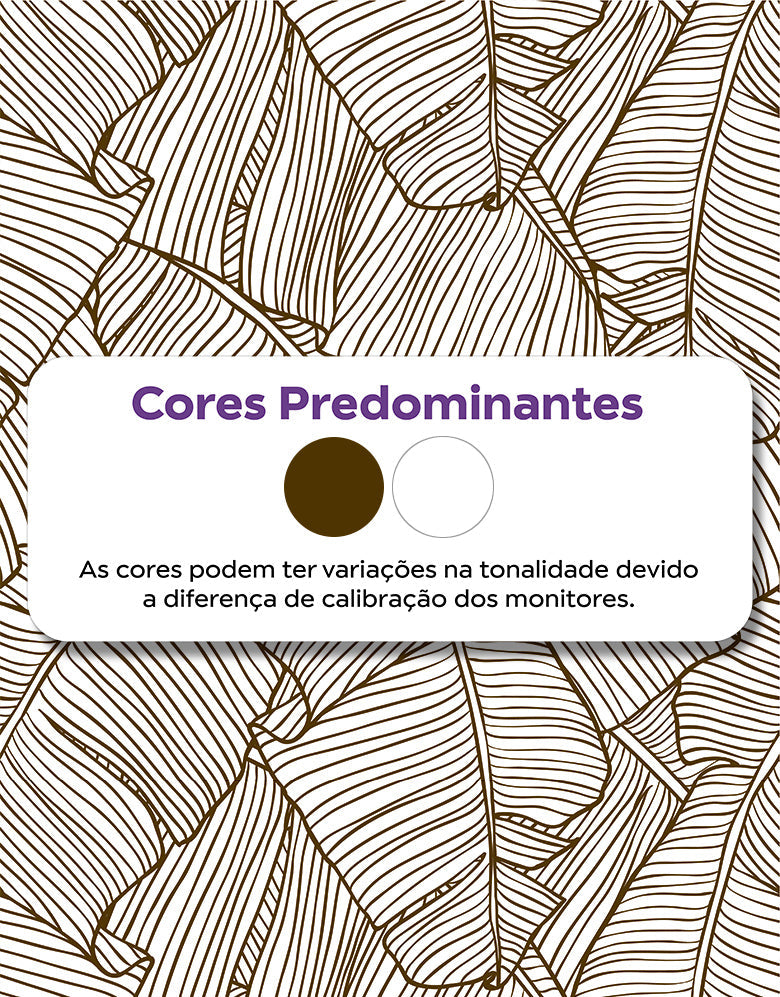 Papel De Parede Folha De Bananeira Marrom Adesivo 1,00m x 50cm