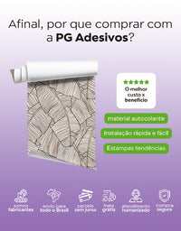 Papel De Parede Folha De Bananeira Marrom Adesivo 1,00m x 50cm