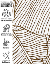 Papel De Parede Folha De Bananeira Marrom Adesivo 1,00m x 50cm