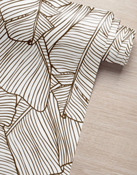 Papel De Parede Folha De Bananeira Marrom Adesivo 1,00m x 50cm