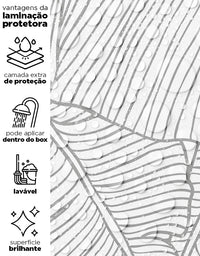 Papel de Parede Adesivo Folha de Bananeira Cinza