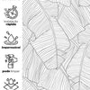 KIT DE 5 ROLOS - 2,50m x 50cm - Papel de Parede Adesivo Folha de Bananeira Cinza