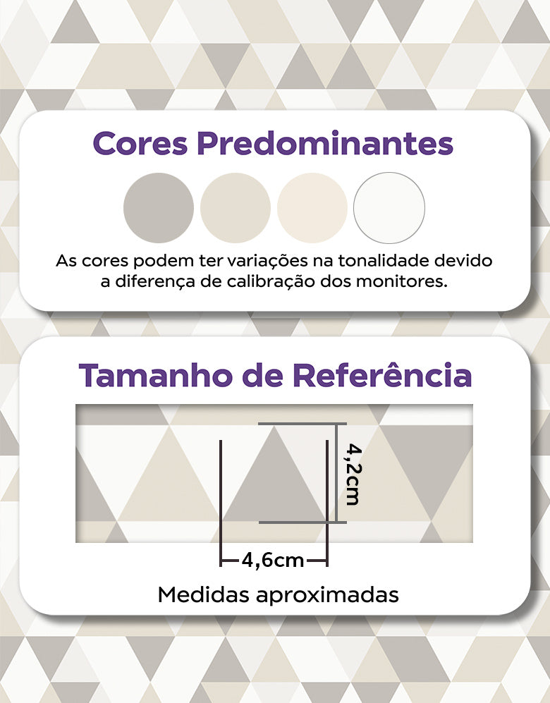 Papel de Parede Adesivo Triângulos Areia