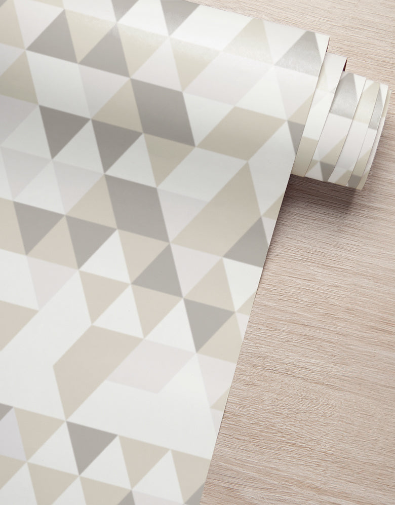 Papel de Parede Adesivo Triângulos Areia