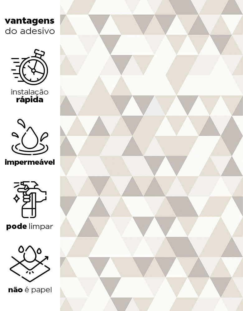 Papel de Parede Adesivo Triângulos Areia