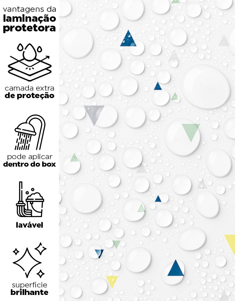 KIT DE 3 ROLOS - 3,00m x 50cm - Papel de Parede Adesivo Triângulos Baby