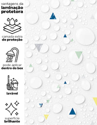 KIT DE 3 ROLOS - 3,00m x 50cm - Papel de Parede Adesivo Triângulos Baby