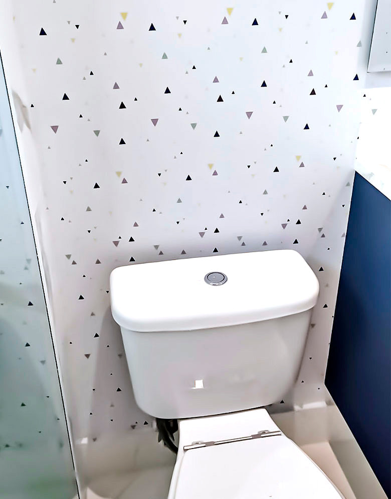 KIT DE 3 ROLOS - 3,00m x 50cm - Papel de Parede Adesivo Triângulos Baby