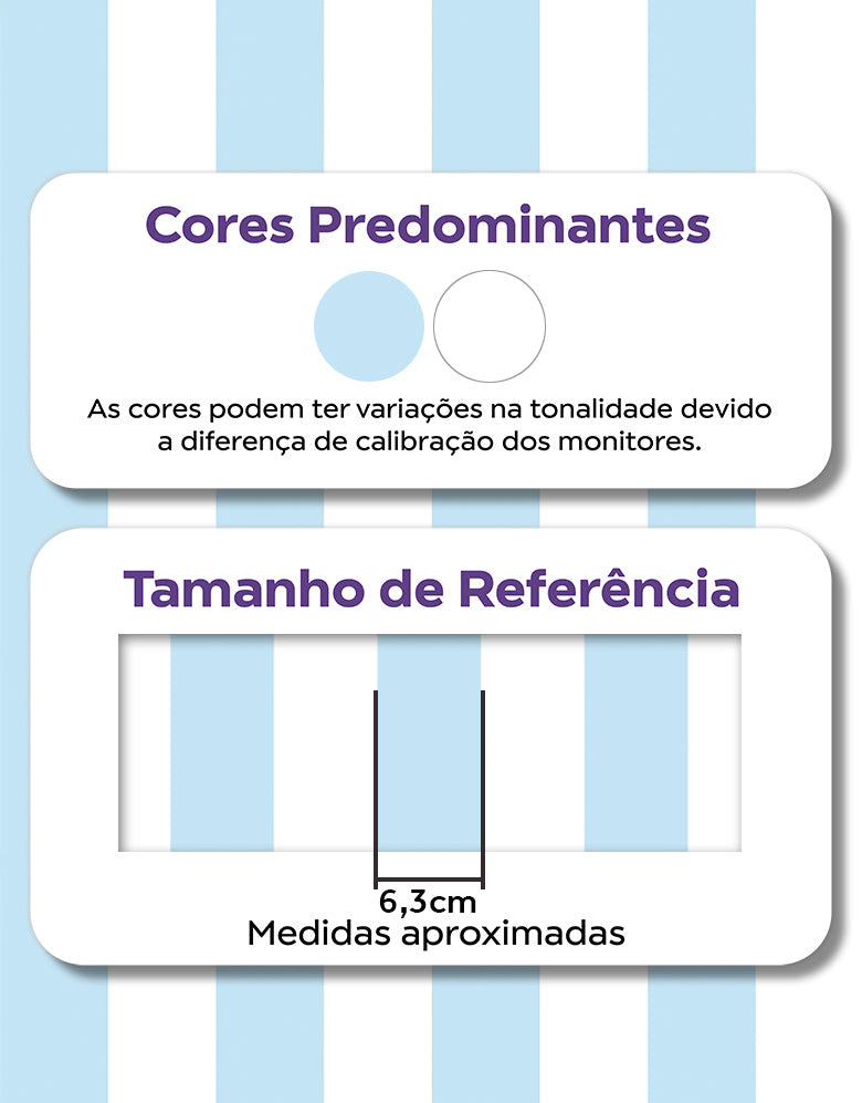 KIT DE 6 ROLOS - 1,50m x 50cm - Papel de Parede Adesivo Listras Azuis Claras