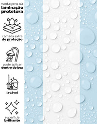 KIT DE 6 ROLOS - 1,50m x 50cm - Papel de Parede Adesivo Listras Azuis Claras