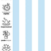 KIT DE 6 ROLOS - 1,50m x 50cm - Papel de Parede Adesivo Listras Azuis Claras