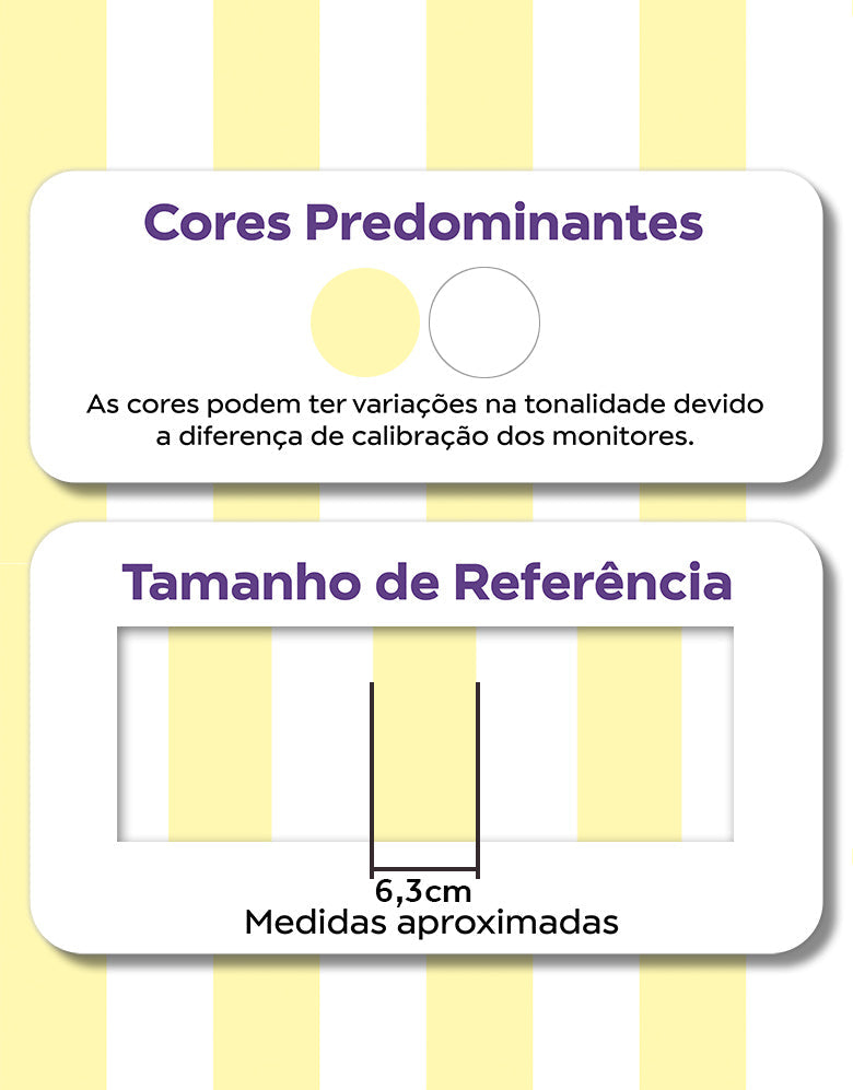 KIT DE 4 ROLOS - 3,00m x 50cm - Papel de Parede Adesivo Listras Amarelas