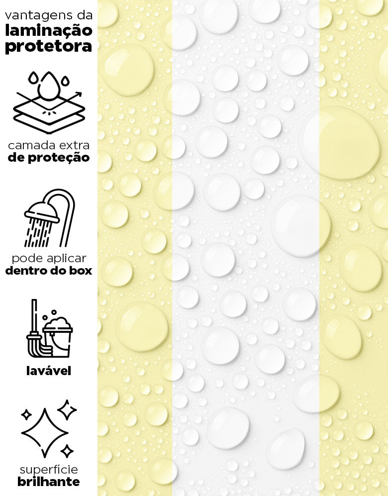 KIT DE 4 ROLOS - 3,00m x 50cm - Papel de Parede Adesivo Listras Amarelas