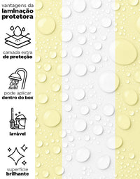 KIT DE 4 ROLOS - 3,00m x 50cm - Papel de Parede Adesivo Listras Amarelas