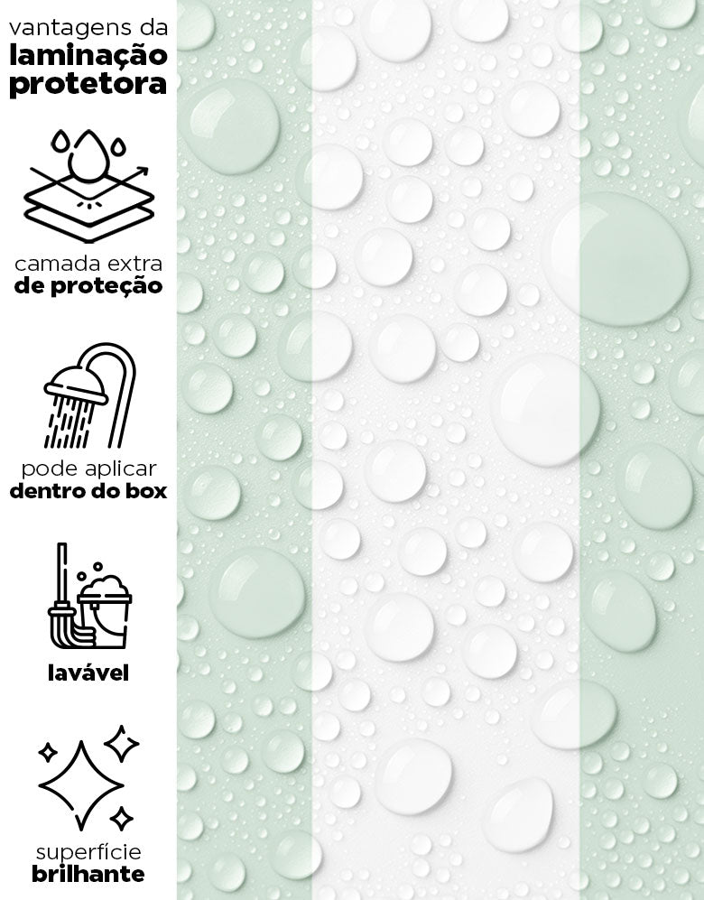 KIT DE 5 ROLOS - 2,50m x 50cm - Papel de Parede Adesivo Listras Verdes