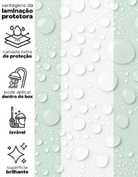 KIT DE 5 ROLOS - 2,50m x 50cm - Papel de Parede Adesivo Listras Verdes