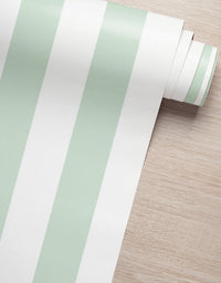 KIT DE 5 ROLOS - 2,50m x 50cm - Papel de Parede Adesivo Listras Verdes