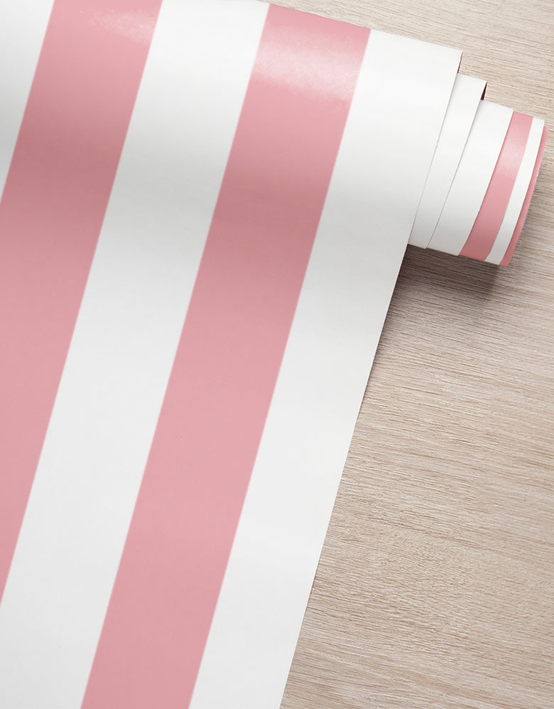 Papel de Parede Adesivo Listras Rosa