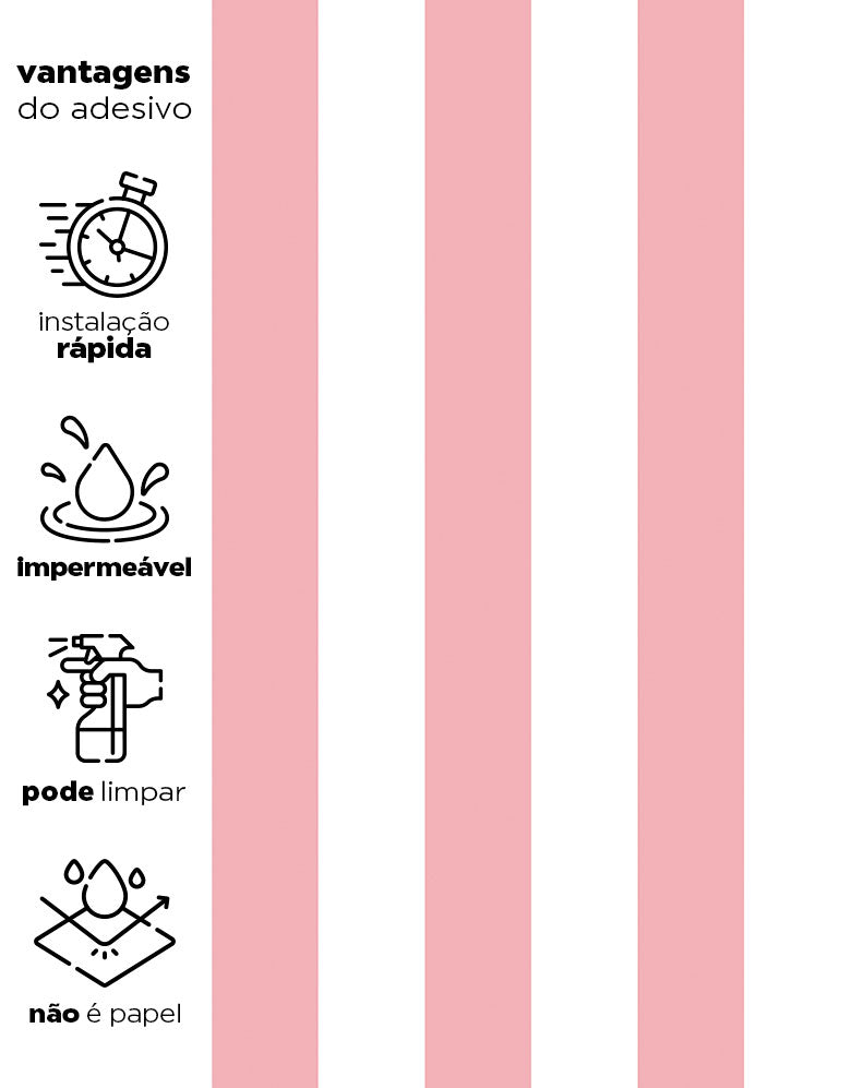 Papel de Parede Adesivo Listras Rosa