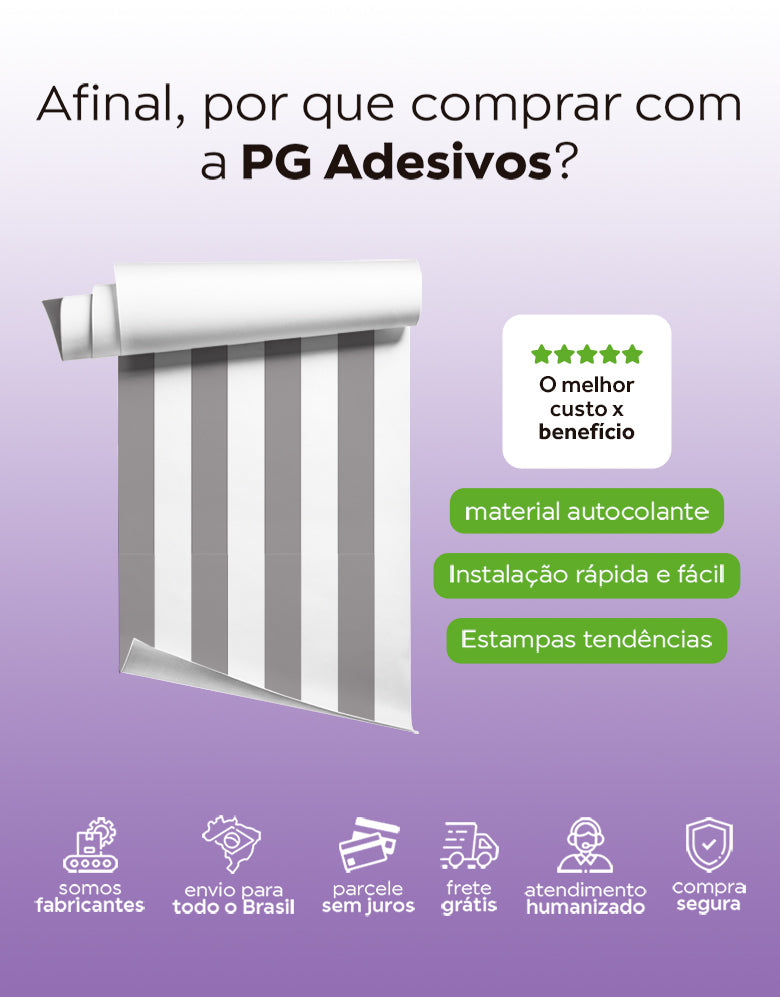 Papel de Parede Adesivo Listras Cinza