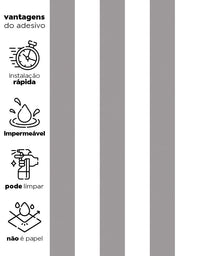 Papel de Parede Adesivo Listras Cinza