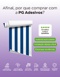 KIT DE 5 ROLOS - 1,50m x 50cm - Papel de Parede Adesivo Listras Azul Marinho