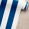 KIT DE 5 ROLOS - 1,50m x 50cm - Papel de Parede Adesivo Listras Azul Marinho