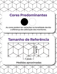 KIT DE 2 ROLOS - 1,00m x 50cm - Papel de Parede Adesivo Cubos Linhas