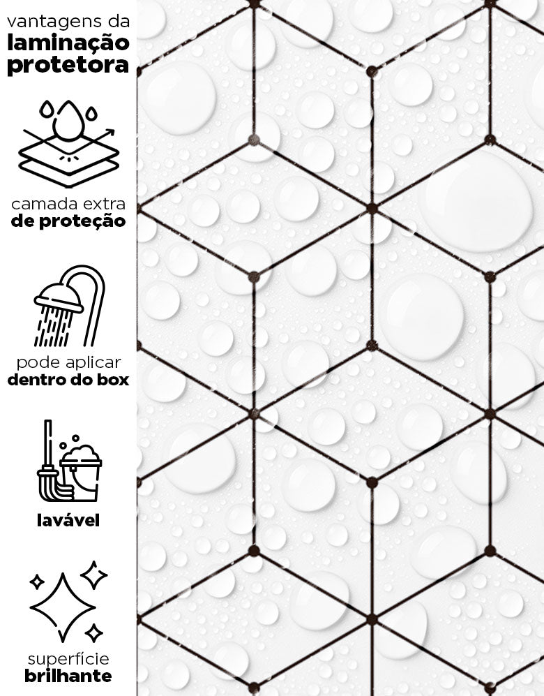 Papel de Parede Adesivo Cubos Linhas