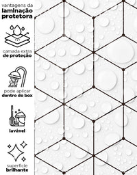 KIT DE 2 ROLOS - 1,00m x 50cm - Papel de Parede Adesivo Cubos Linhas