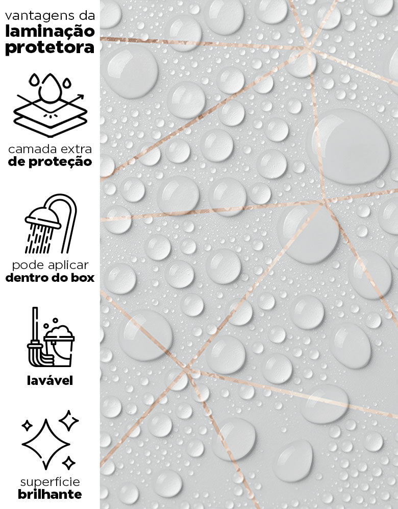 KIT DE 6 ROLOS - 2,50m x 50cm - Papel de Parede Adesivo Linhas Zara
