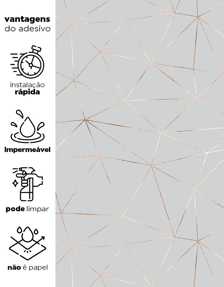 KIT DE 6 ROLOS - 2,50m x 50cm - Papel de Parede Adesivo Linhas Zara