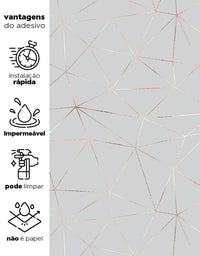 KIT DE 6 ROLOS - 2,50m x 50cm - Papel de Parede Adesivo Linhas Zara