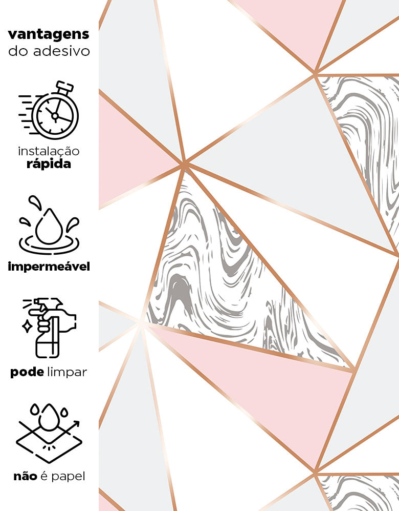 Papel de Parede Zara Mármore Rose Gold