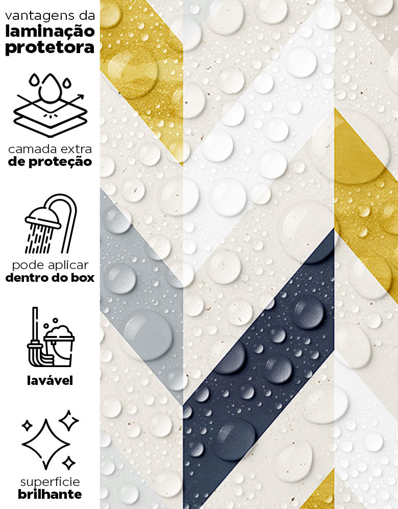 KIT DE 2 ROLOS - 3,00m x 50cm - Papel de Parede Adesivo Chevron Invertido