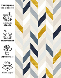 KIT DE 2 ROLOS - 3,00m x 50cm - Papel de Parede Adesivo Chevron Invertido