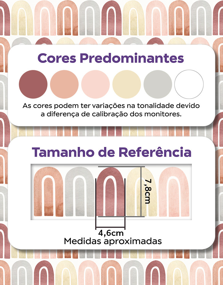 Papel de Parede Adesivo Boho Chic Arco Íris