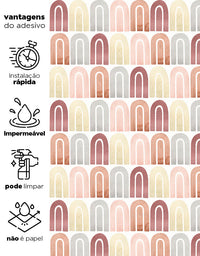 Papel de Parede Adesivo Boho Chic Arco Íris