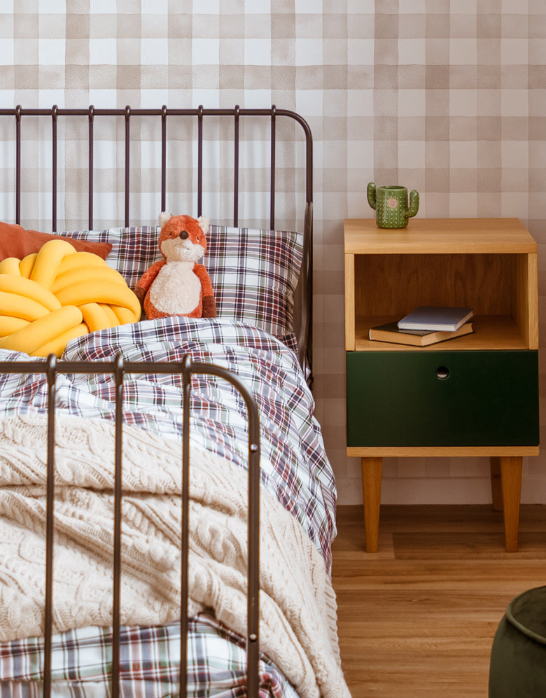 KIT DE 6 ROLOS - 3,00m x 50cm - Papel de Parede Adesivo Xadrez Vichy Aquarela Nude