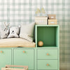 KIT DE 3 ROLOS - 3,00m x 50cm - Papel de Parede Adesivo Xadrez Vichy Aquarela Verde Menta