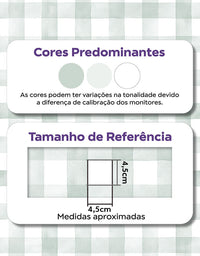 KIT DE 7 ROLOS - 3,00m x 50cm - Papel de Parede Adesivo Xadrez Vichy Aquarela Verde Menta