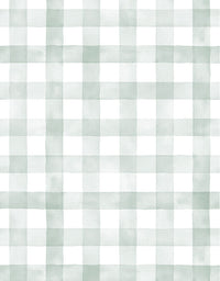 Papel de Parede Adesivo Xadrez Vichy Aquarela Verde Menta