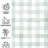 KIT DE 7 ROLOS - 3,00m x 50cm - Papel de Parede Adesivo Xadrez Vichy Aquarela Verde Menta