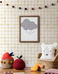KIT DE 4 ROLOS - 1,00m x 50cm - Papel de Parede Adesivo Xadrez Vichy Aquarela Amarela